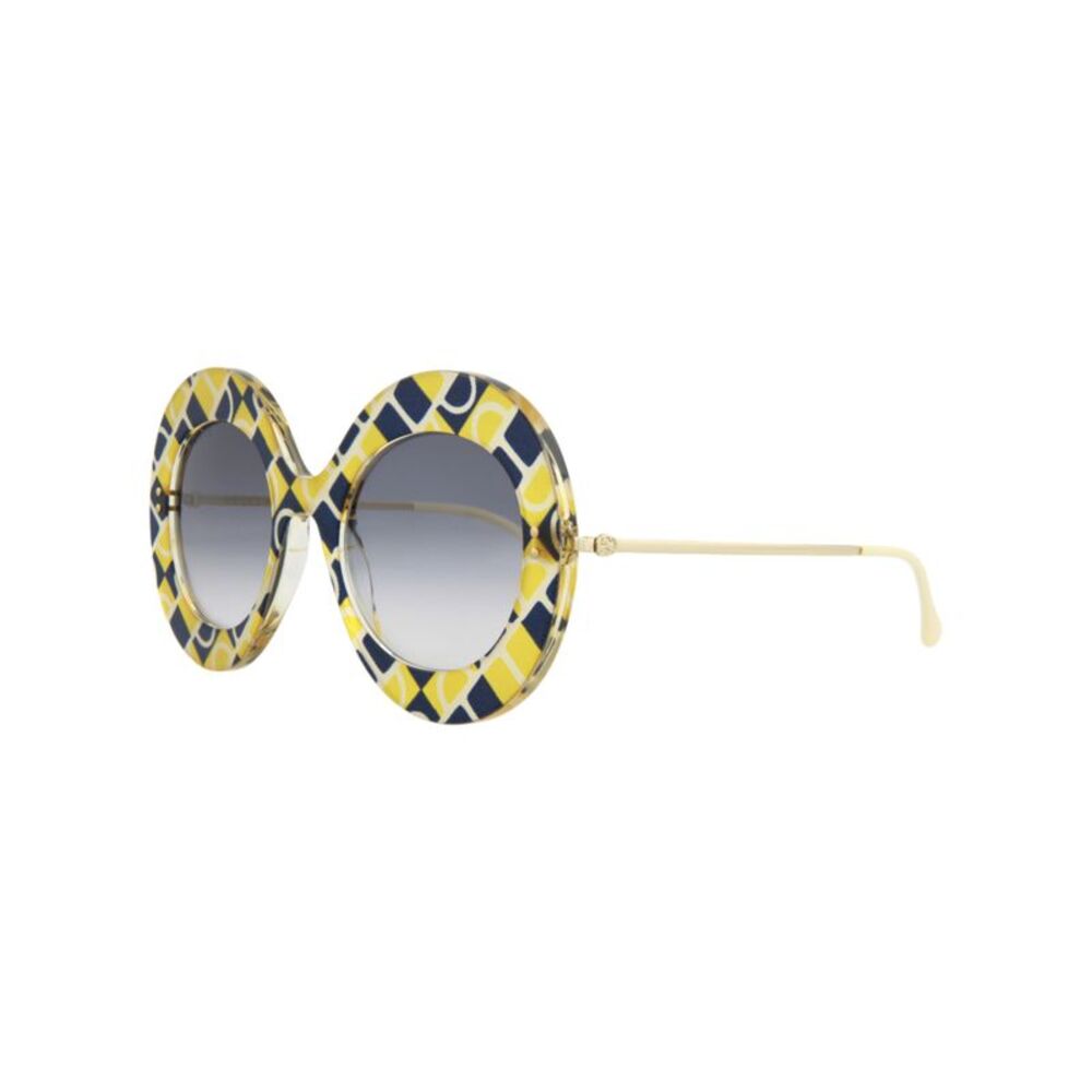 Gucci Round-Acetate Frame Sunglasses Multi Womens - Picture 2 of 5